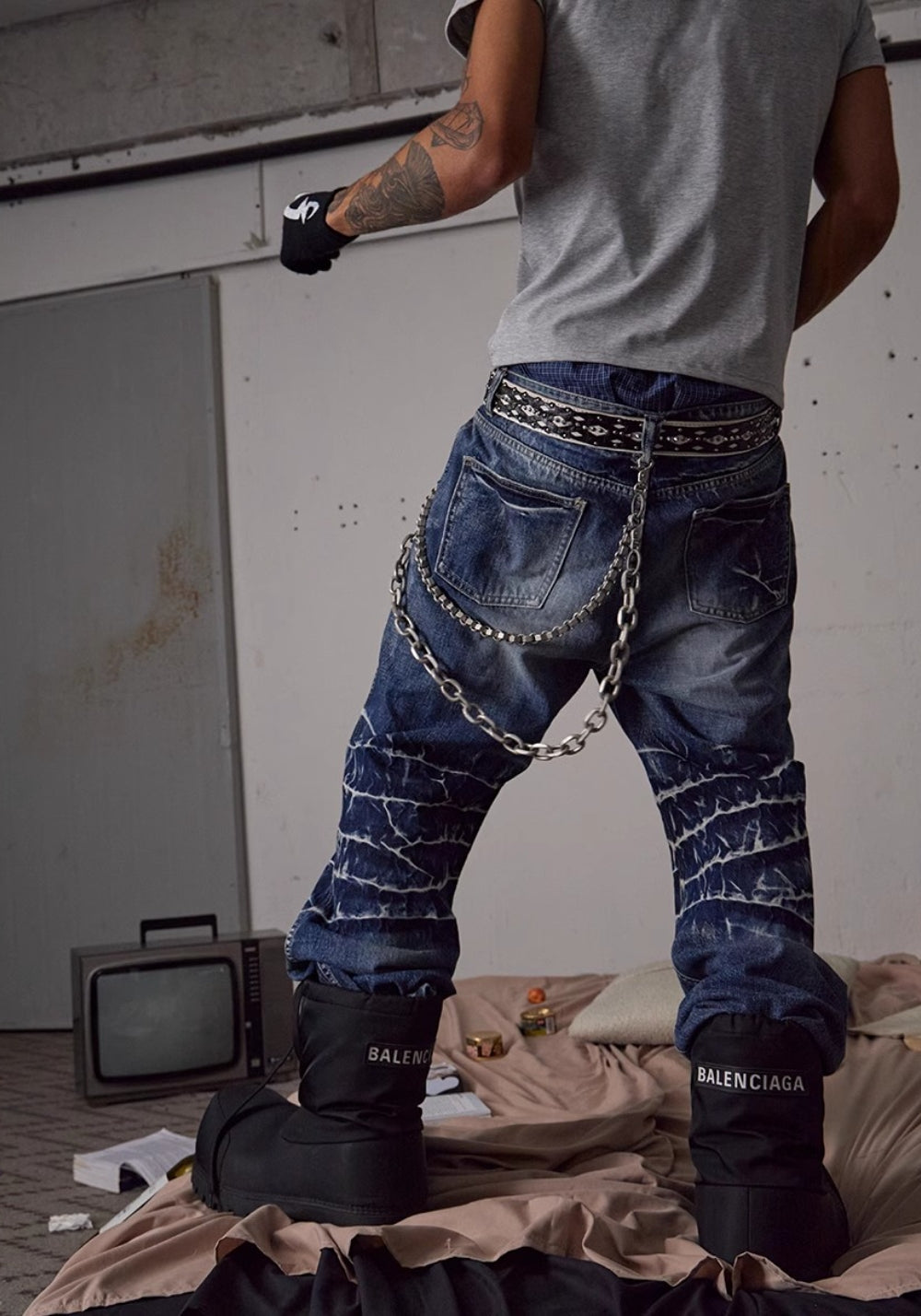 DND4DES丨Croc-Pattern Studded Belt - PSYLOS 1, DND4DES丨Croc-Pattern Studded Belt, Belt, DND4DES•JAPAN, PSYLOS 1