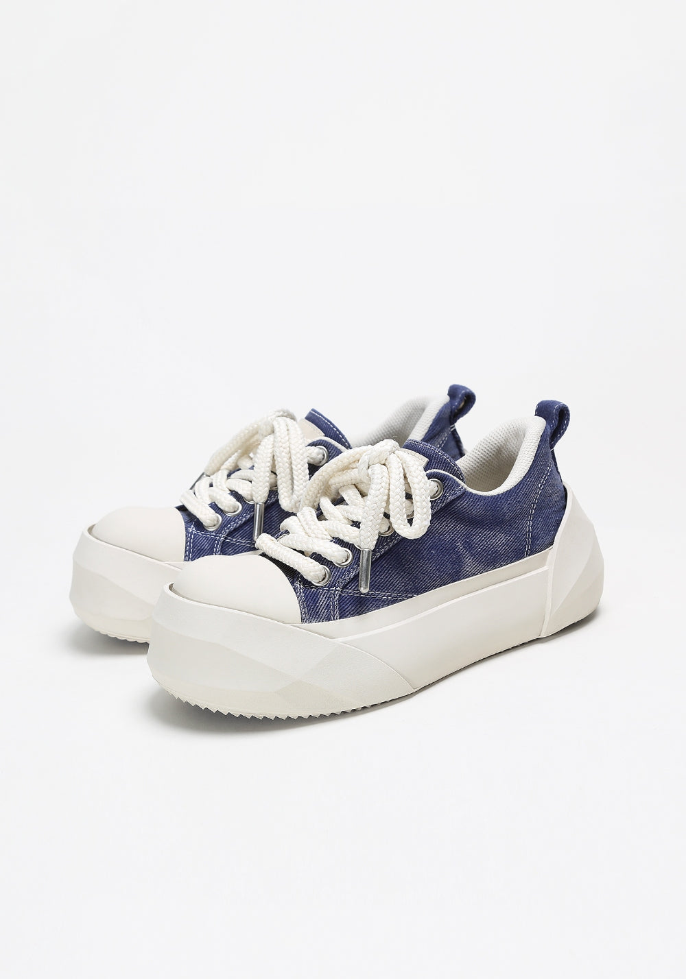 ADC丨Bare Look Washed Denim Platform Sneakers - PSYLOS 1, ADC丨Bare Look Washed Denim Platform Sneakers, Chunky Sneakers, ADC, PSYLOS 1
