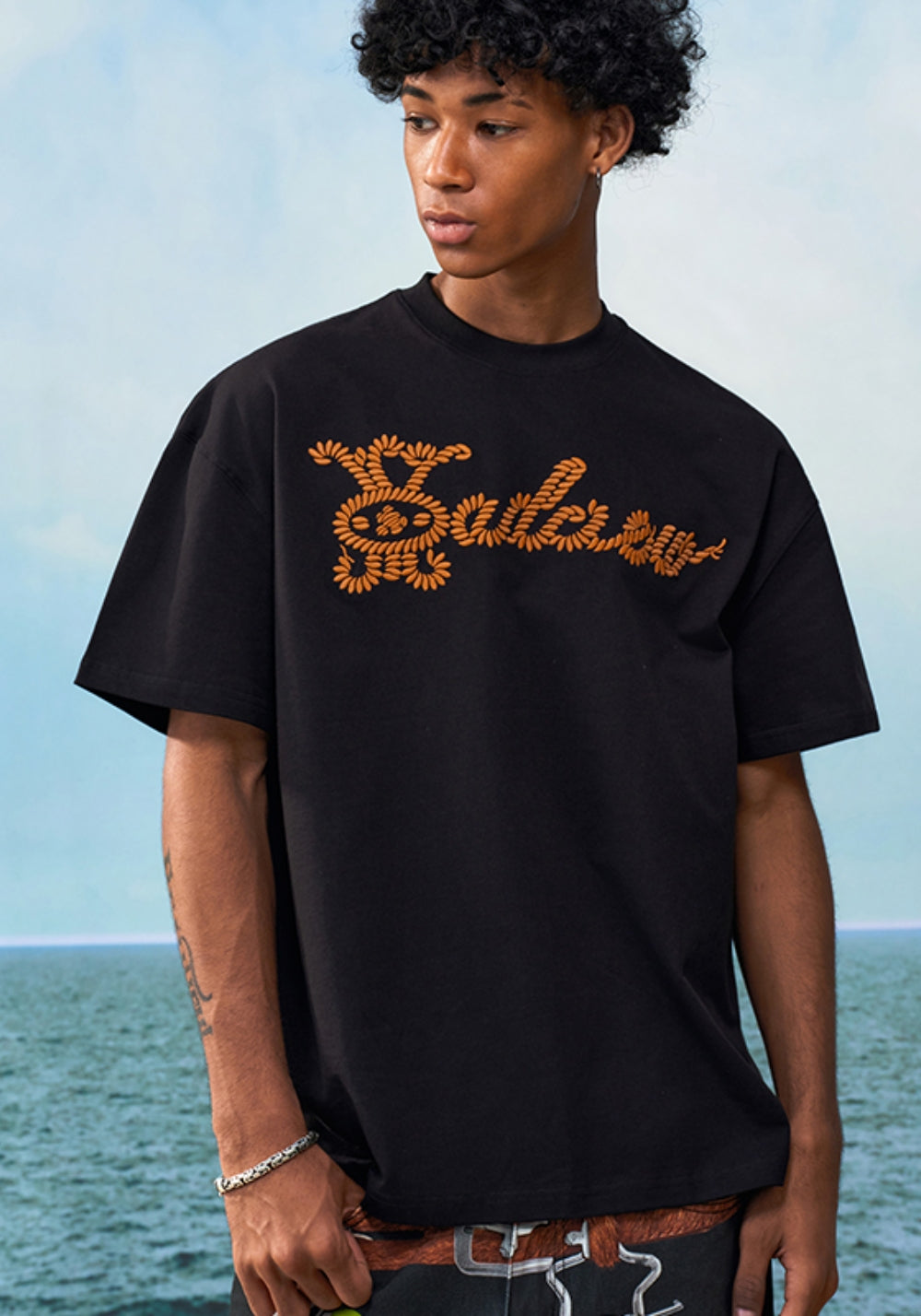 YADcrew丨YADcrew Knot-Embroidered Logo Tee-Black - PSYLOS 1, YADcrew丨YADcrew Knot-Embroidered Logo Tee-Black, T-Shirt, YADcrew•JAPAN, PSYLOS 1