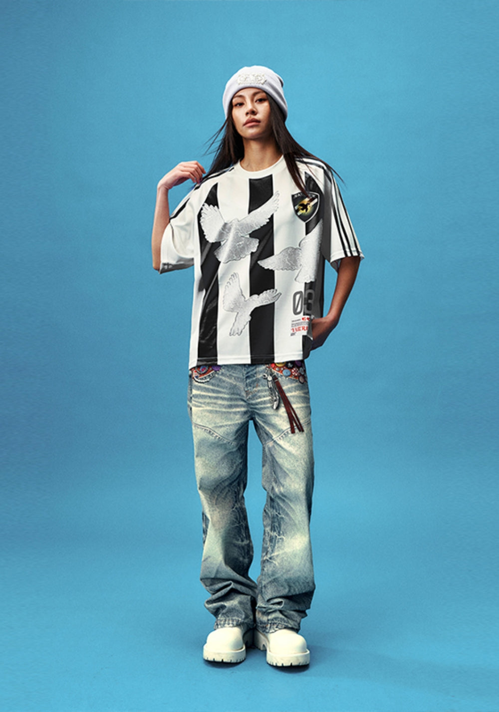 YADcrew丨YADcrew Lace Dove Stripe Tee-Black - PSYLOS 1, YADcrew丨YADcrew Lace Dove Stripe Tee-Black, T-Shirt, YADcrew, PSYLOS 1