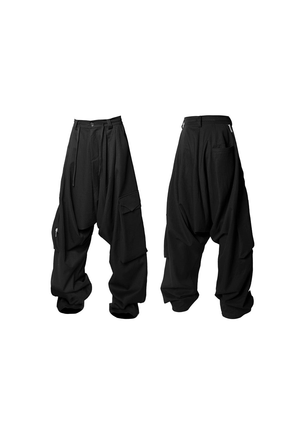 RELABEL丨Low-Rise Multi-Fold Asymmetrical Casual Suit Pants - PSYLOS 1, RELABEL丨Low-Rise Multi-Fold Asymmetrical Casual Suit Pants, Pants, RELABEL, PSYLOS 1