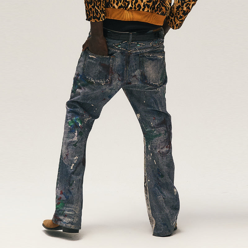 GLACIERBOY丨"RAP STAR" SERIES  Snake Waxed Jeans - PSYLOS 1, GLACIERBOY丨"RAP STAR" SERIES  Snake Waxed Jeans, Jeans, GLACIERBOY•JAPAN, PSYLOS 1