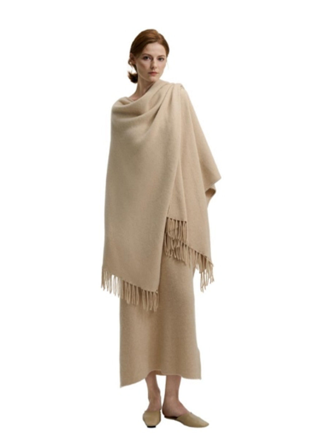 CASHMERE Cashmere Handmade Fringed Shawl