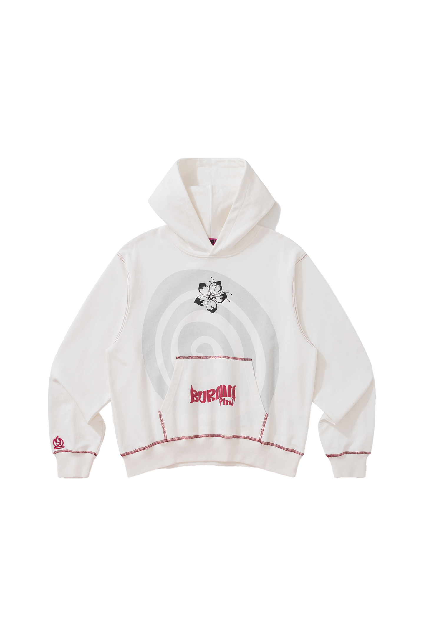 BURNIN* Swirl Contrast Color Foam Hoodie