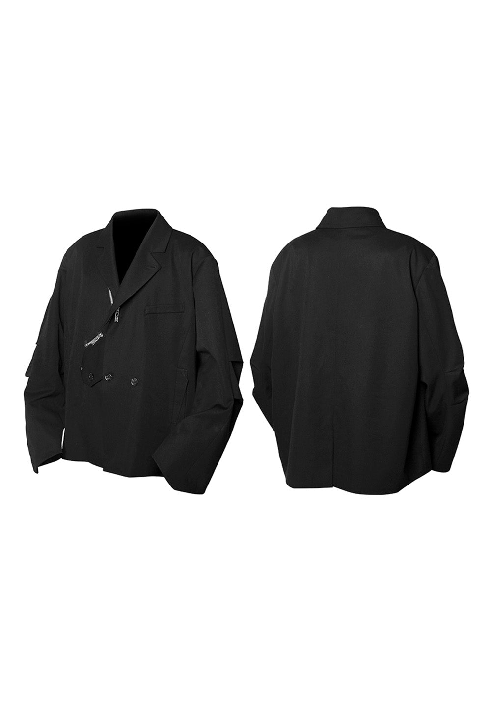 RELABEL丨Three-Dimensional Reconstruction (Reshape) Curved Foldable Collar Detachable Oversized Double-Placket Blazer - PSYLOS 1, RELABEL丨Three-Dimensional Reconstruction (Reshape) Curved Foldable Collar Detachable Oversized Double-Placket Blazer, Blazer, RELABEL, PSYLOS 1