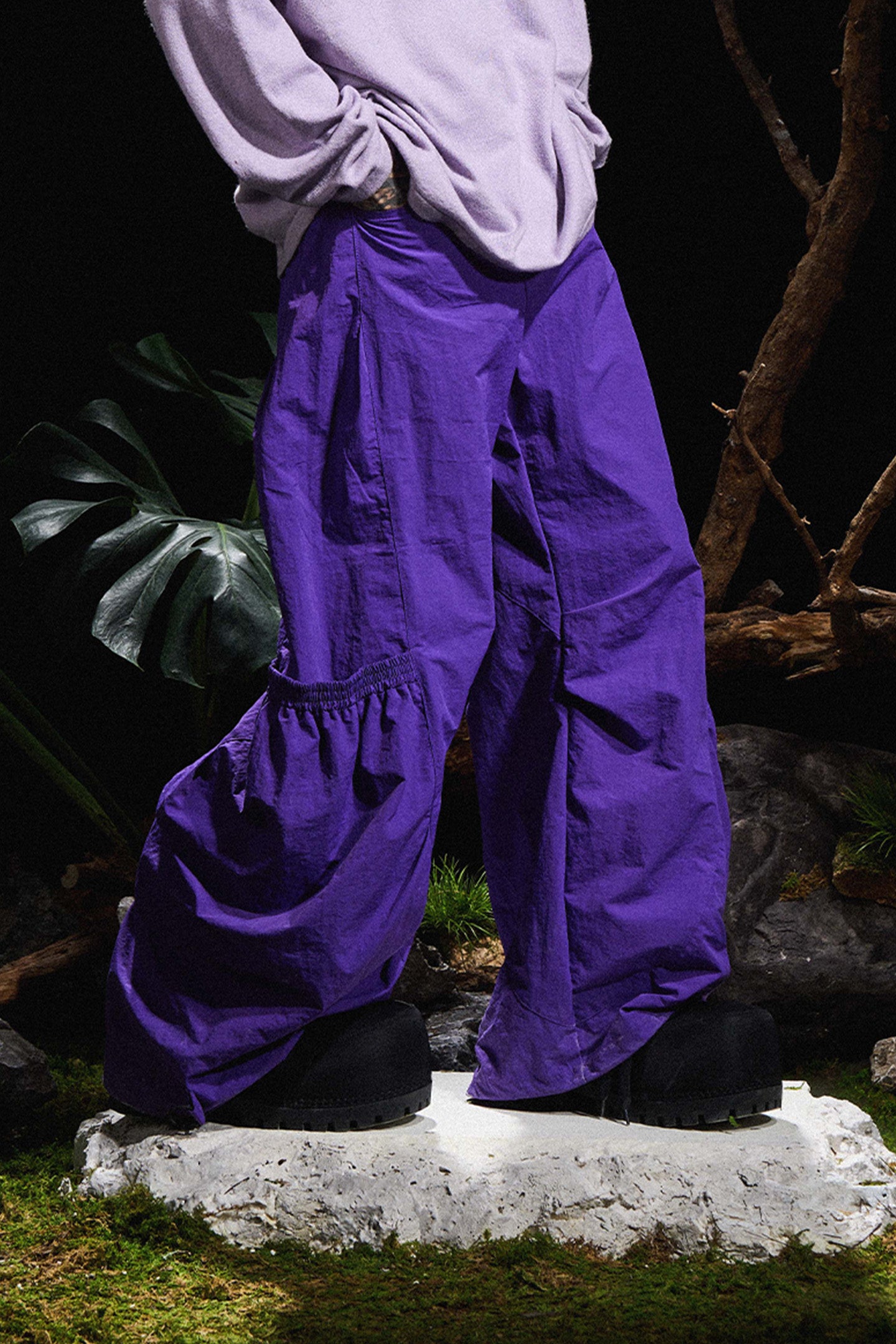 RELABEL丨Pleated Ring Nylon Pants - PSYLOS 1, RELABEL丨Pleated Ring Nylon Pants, Pants, RELABEL, PSYLOS 1