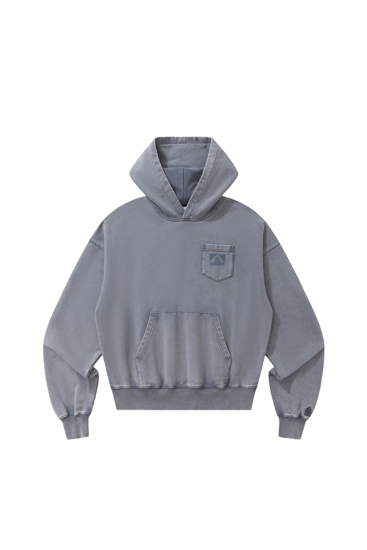 BURNIN* “97’series” worn square logo washed and distressed hooded sweatshirt - PSYLOS 1, BURNIN* “97’series” worn square logo washed and distressed hooded sweatshirt, T-Shirt, Burnin, PSYLOS 1