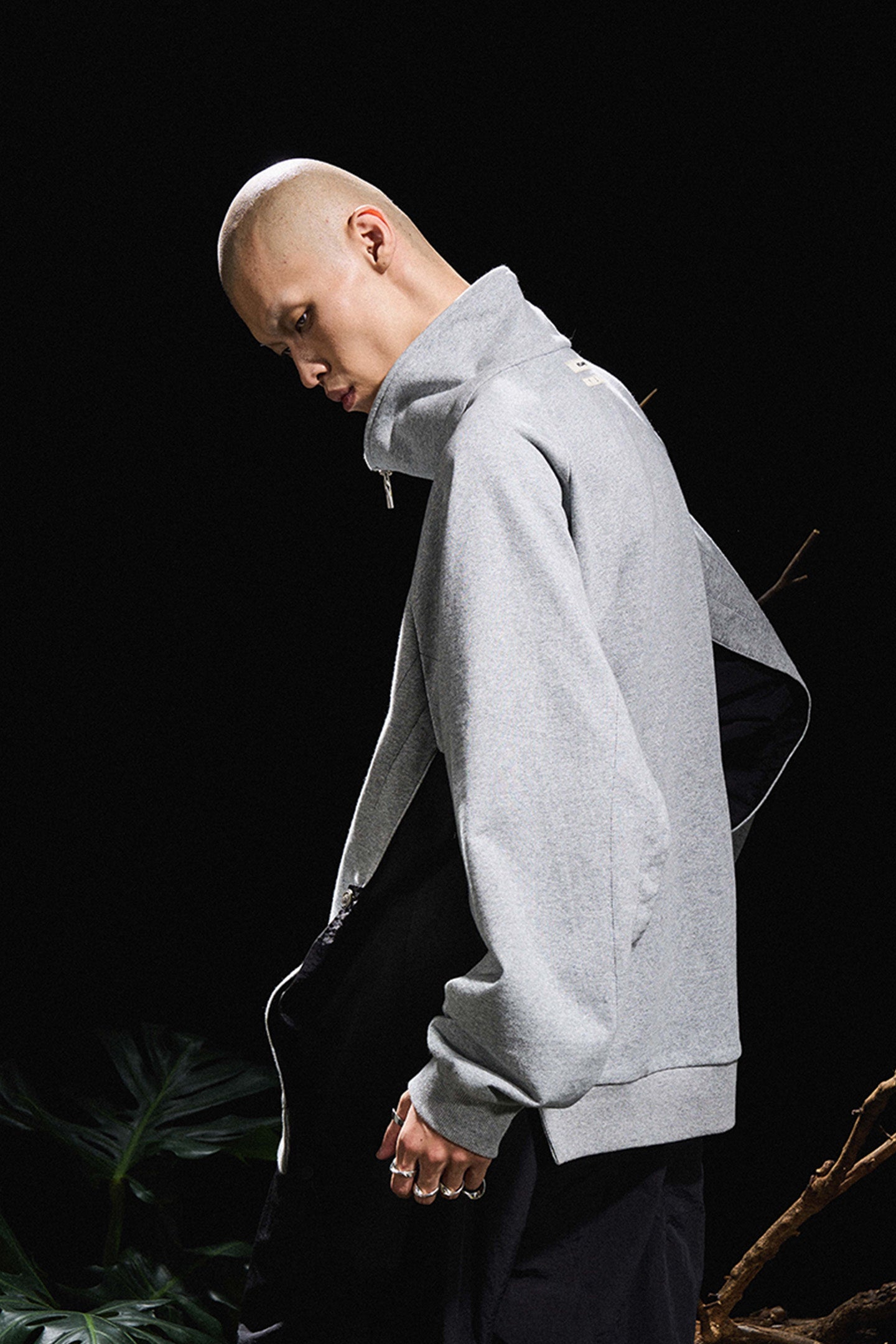 RELABEL丨Nylon Deconstructed Collar Sweatshirt - PSYLOS 1, RELABEL丨Nylon Deconstructed Collar Sweatshirt, Sweatshirts, RELABEL, PSYLOS 1