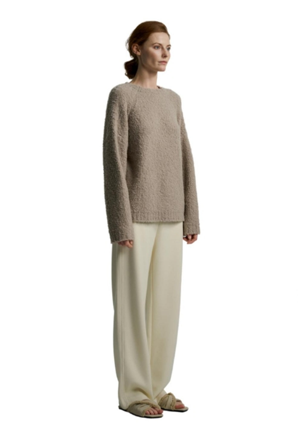 Camel Hair Blended Round Neck Sweater