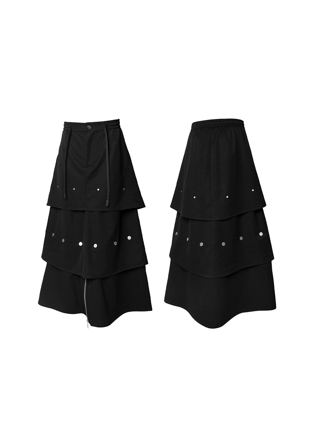 RELABEL丨Neutral Layered Studded Button Detachable Suit Long Skirt - PSYLOS 1, RELABEL丨Neutral Layered Studded Button Detachable Suit Long Skirt, Dress/Skirt, RELABEL, PSYLOS 1