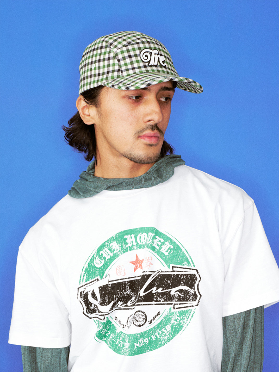 TREclub | Green Plaid Embroidered Five-Panel Cap - PSYLOS 1, TREclub | Green Plaid Embroidered Five-Panel Cap, cap, TREclub•JAPAN, PSYLOS 1