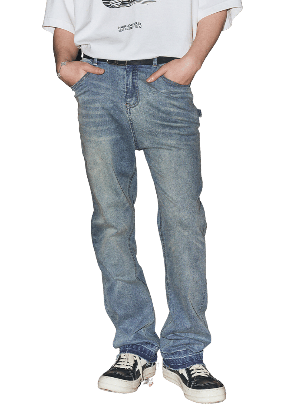 Distressed Vintage Washed Flared Jeans - PSYLOS 1, Distressed Vintage Washed Flared Jeans, Pants, HARSH AND CRUEL, PSYLOS 1