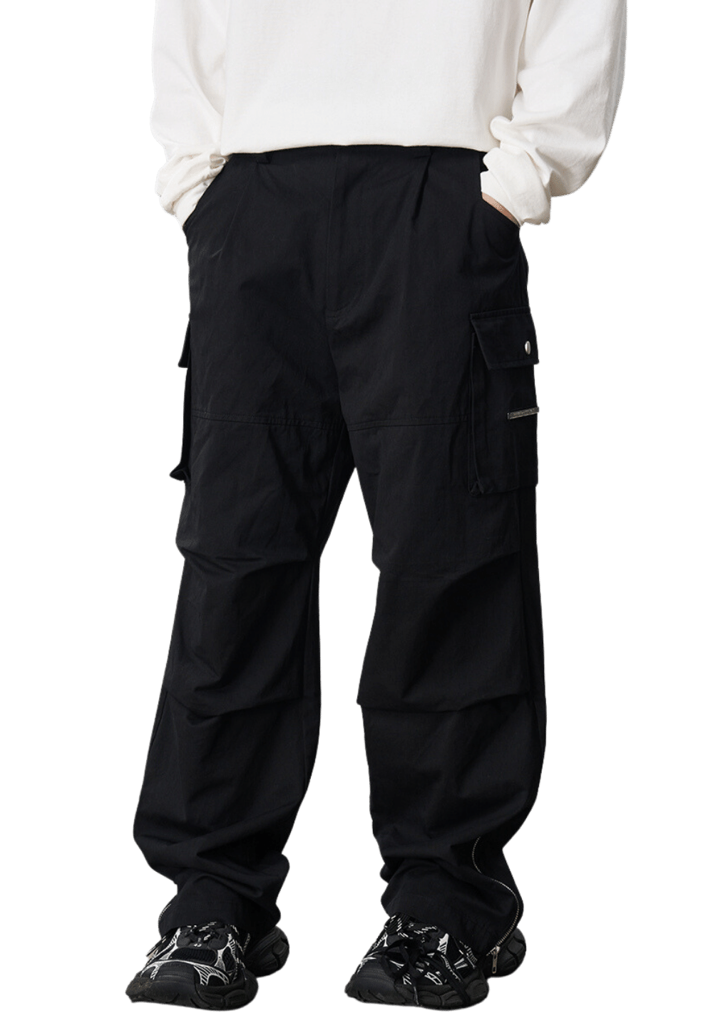 Pleated Straight Fit Cargo Pants - PSYLOS 1, Pleated Straight Fit Cargo Pants, Pants, HARSH AND CRUEL, PSYLOS 1