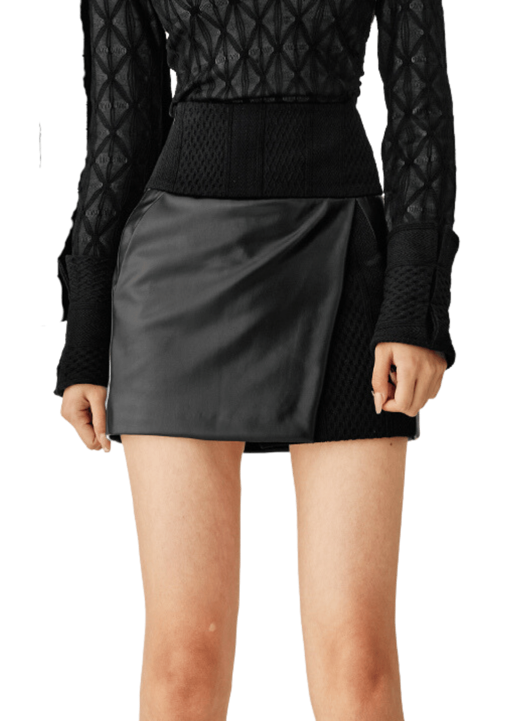 Knit Patchwork Bodycon Skirt - PSYLOS 1, Knit Patchwork Bodycon Skirt, Dress/Skirt, Necessary, PSYLOS 1