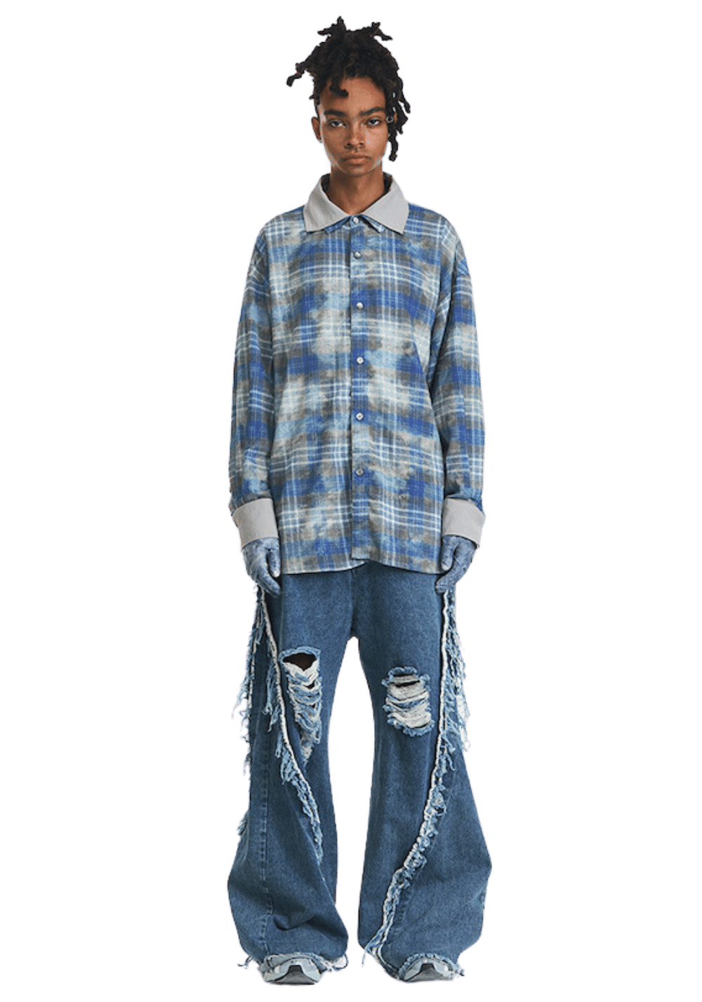 Segmented Washed Denim Jeans - PSYLOS 1, Segmented Washed Denim Jeans, Pants, RELABEL, PSYLOS 1