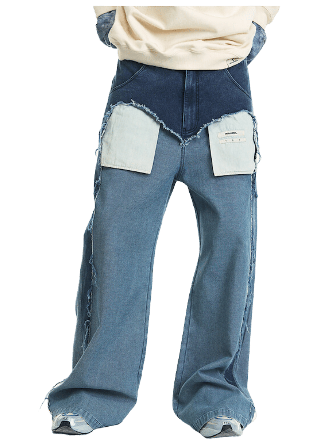 Deconstructed Washed Frayed Edge Jeans - PSYLOS 1, Deconstructed Washed Frayed Edge Jeans, Pants, RELABEL, PSYLOS 1