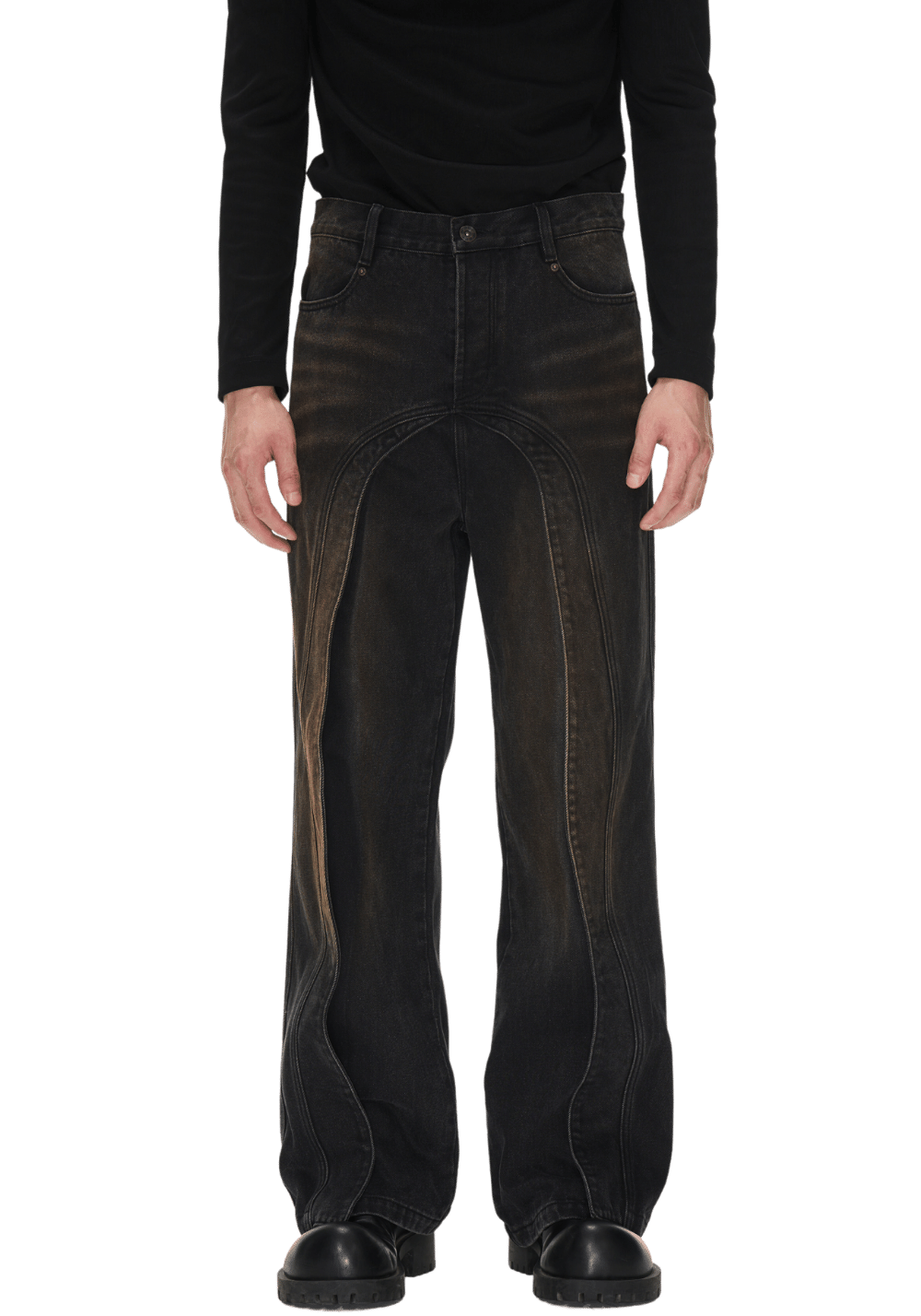 Distressed Straight Leg Denim Jeans | PSYLOS 1