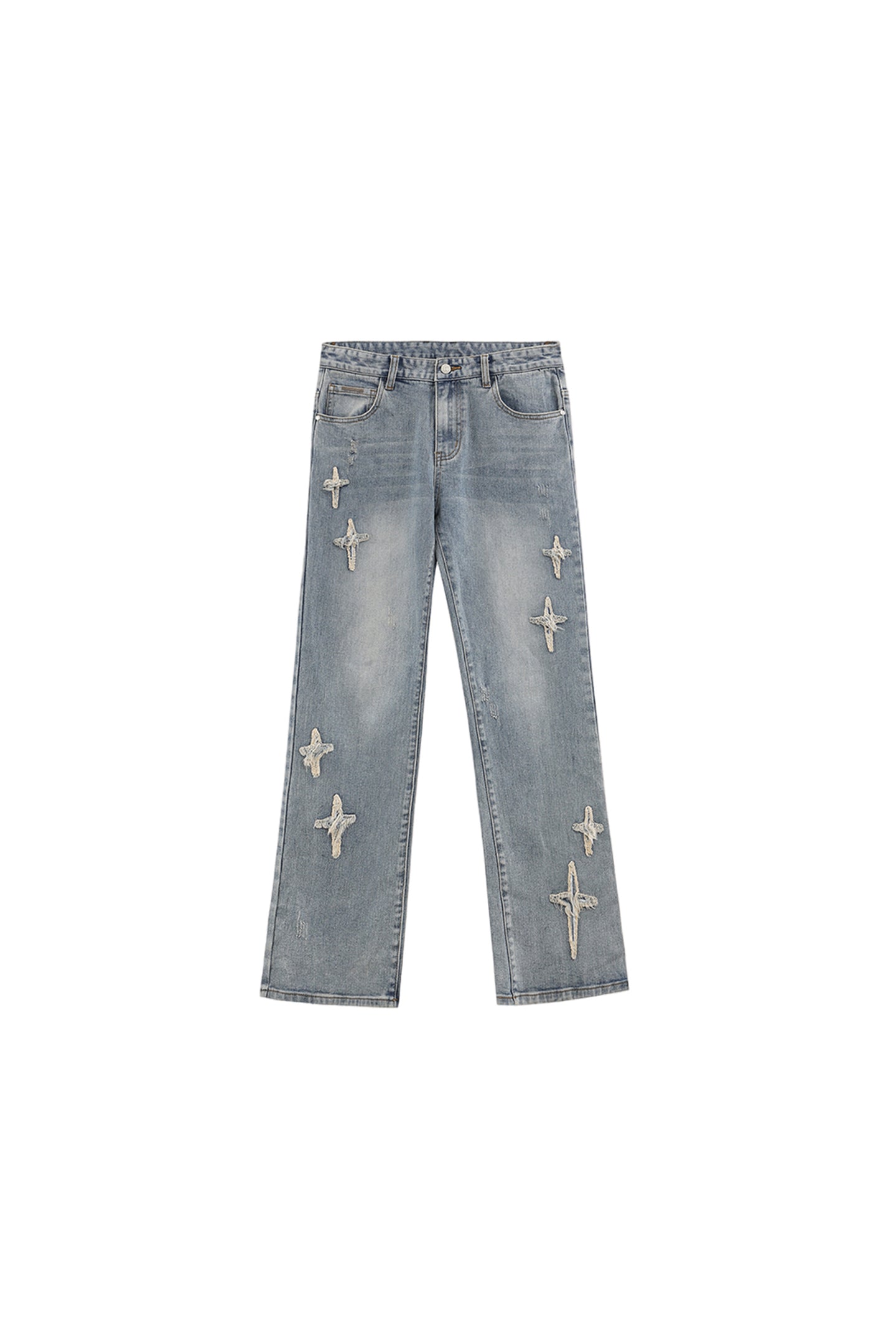 Cross Star Distressed Jeans - PSYLOS 1, Cross Star Distressed Jeans, Pants, iconslab, PSYLOS 1