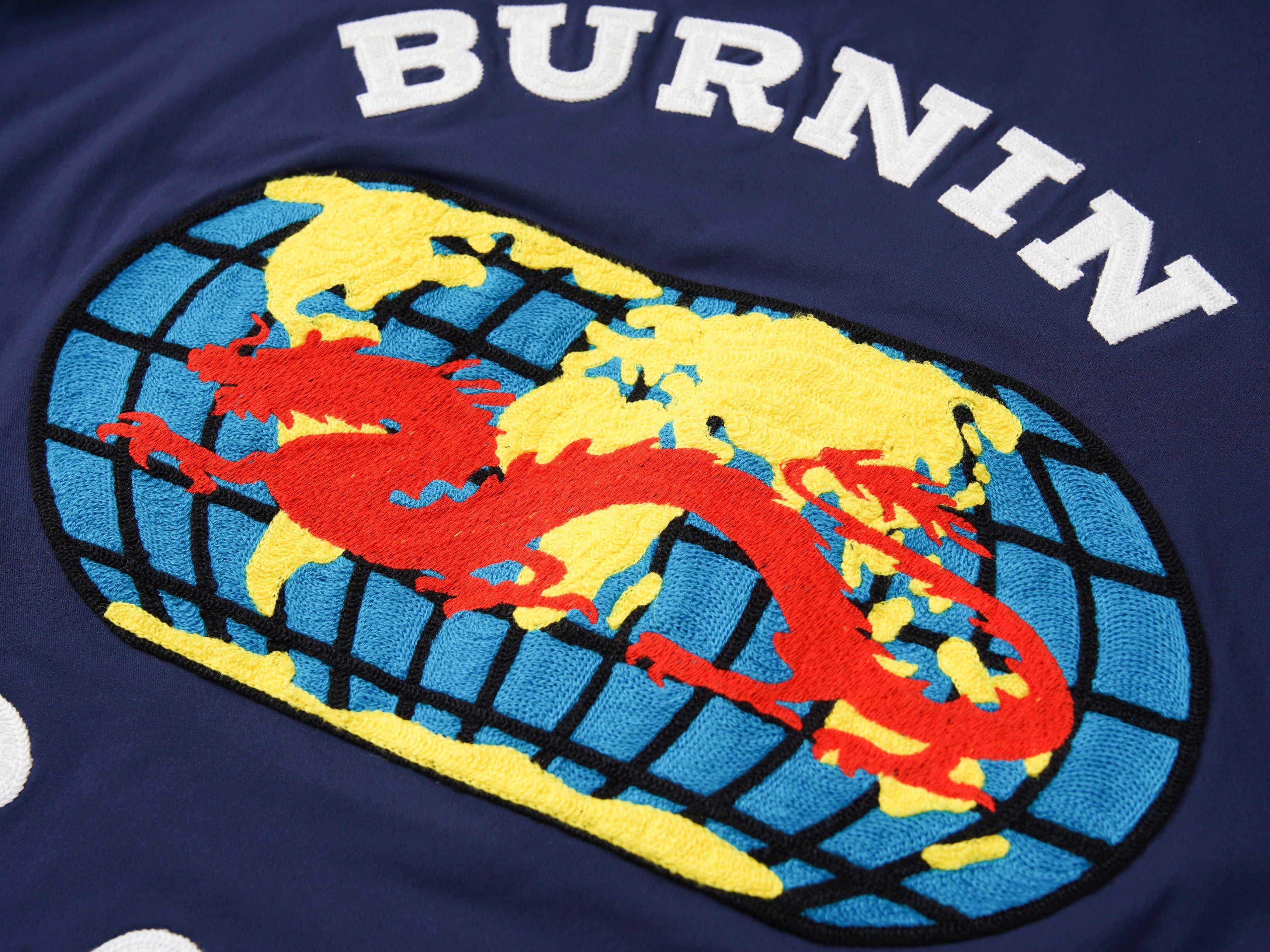 BURNIN PEACE&LOVE EMBROIDERED BASEBALL JACKET - PSYLOS 1, BURNIN PEACE&LOVE EMBROIDERED BASEBALL JACKET, Jackets, Burnin, PSYLOS 1