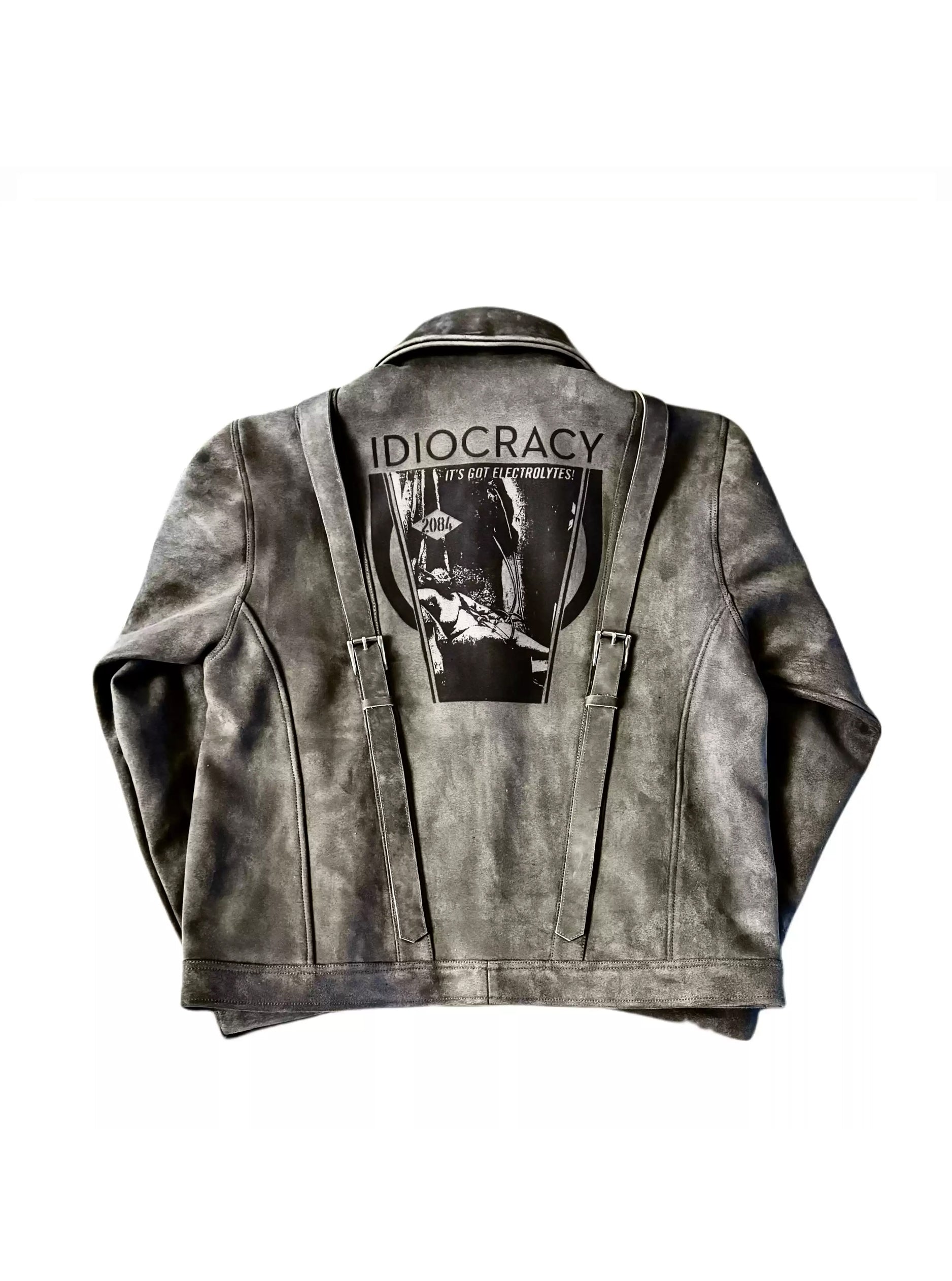 ANONYM 25SS "BEDLAM" Vintage Fabric Military Restraint Structure Suede Jacket - BEDLAM SKIN JKT