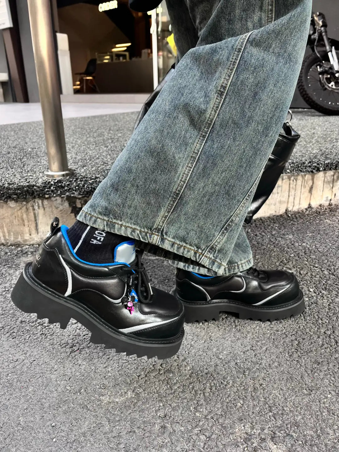 ADC丨Stardust Silver Chunky Derby Shoes - PSYLOS 1, ADC丨Stardust Silver Chunky Derby Shoes, Chunky Sneakers, ADC, PSYLOS 1