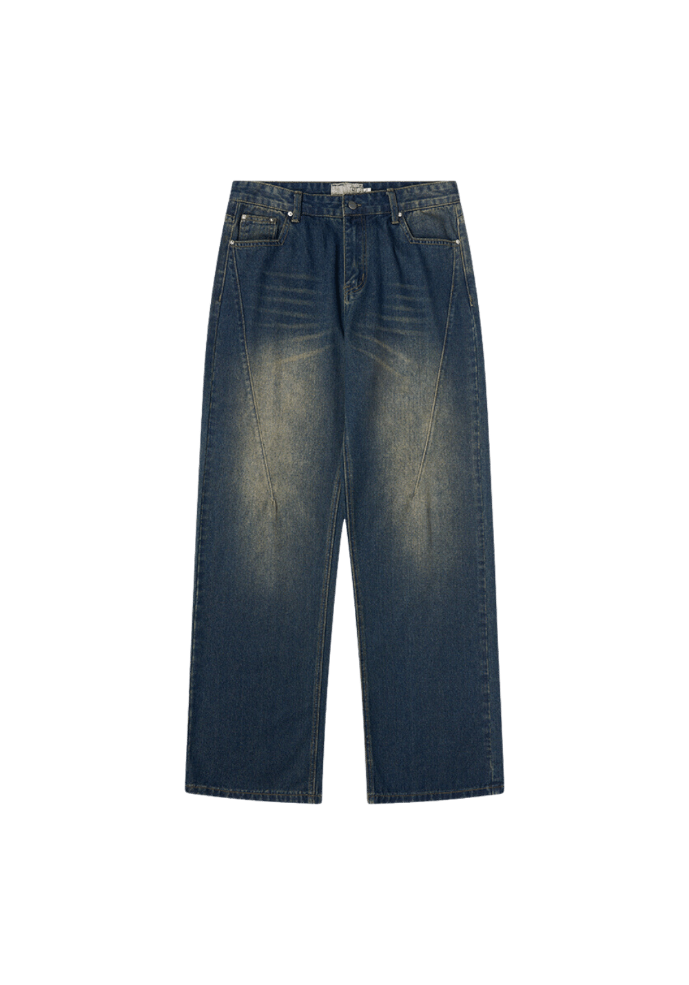 Pocket Embroidery Faded Jeans - PSYLOS 1, Pocket Embroidery Faded Jeans, Pants, HARSH AND CRUEL, PSYLOS 1