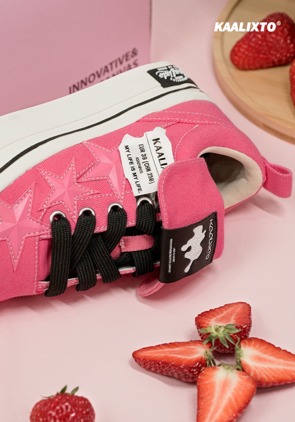 KAALIXTO丨Cheese Raspberry Pink Canvas Star Shoes - PSYLOS 1, KAALIXTO丨Cheese Raspberry Pink Canvas Star Shoes, Canvas Sneakers, KAALIXTO•JAPAN, PSYLOS 1