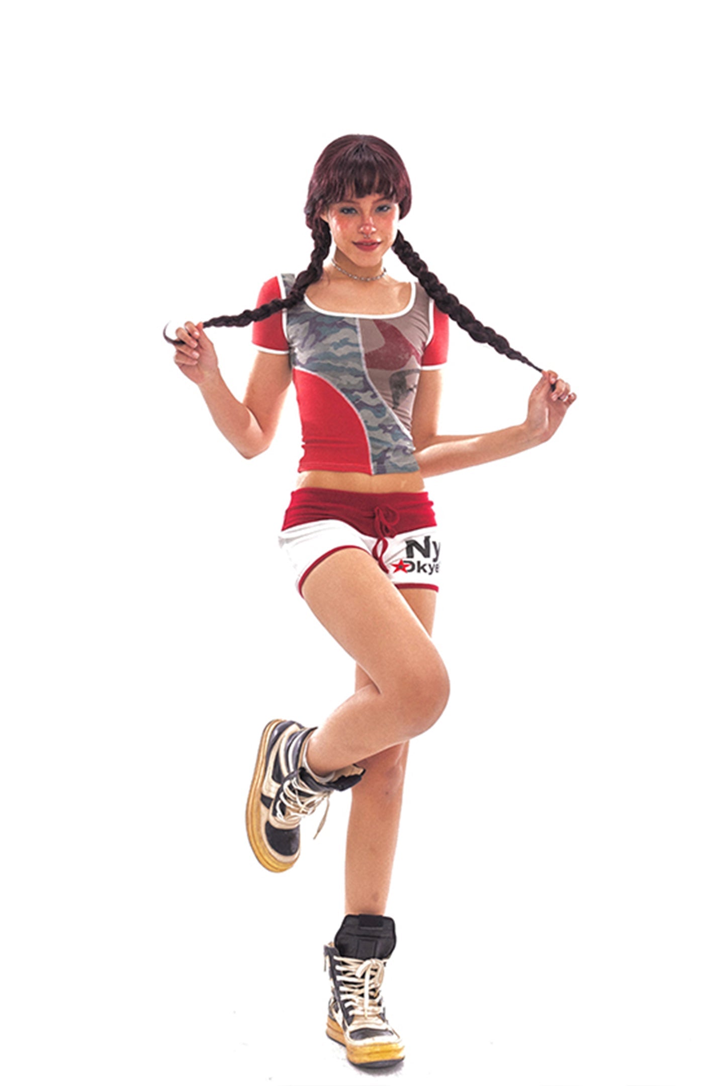 Retro Star Contrast Low-Rise Shorts - PSYLOS 1, Retro Star Contrast Low-Rise Shorts, Shorts, NyDkyel, PSYLOS 1