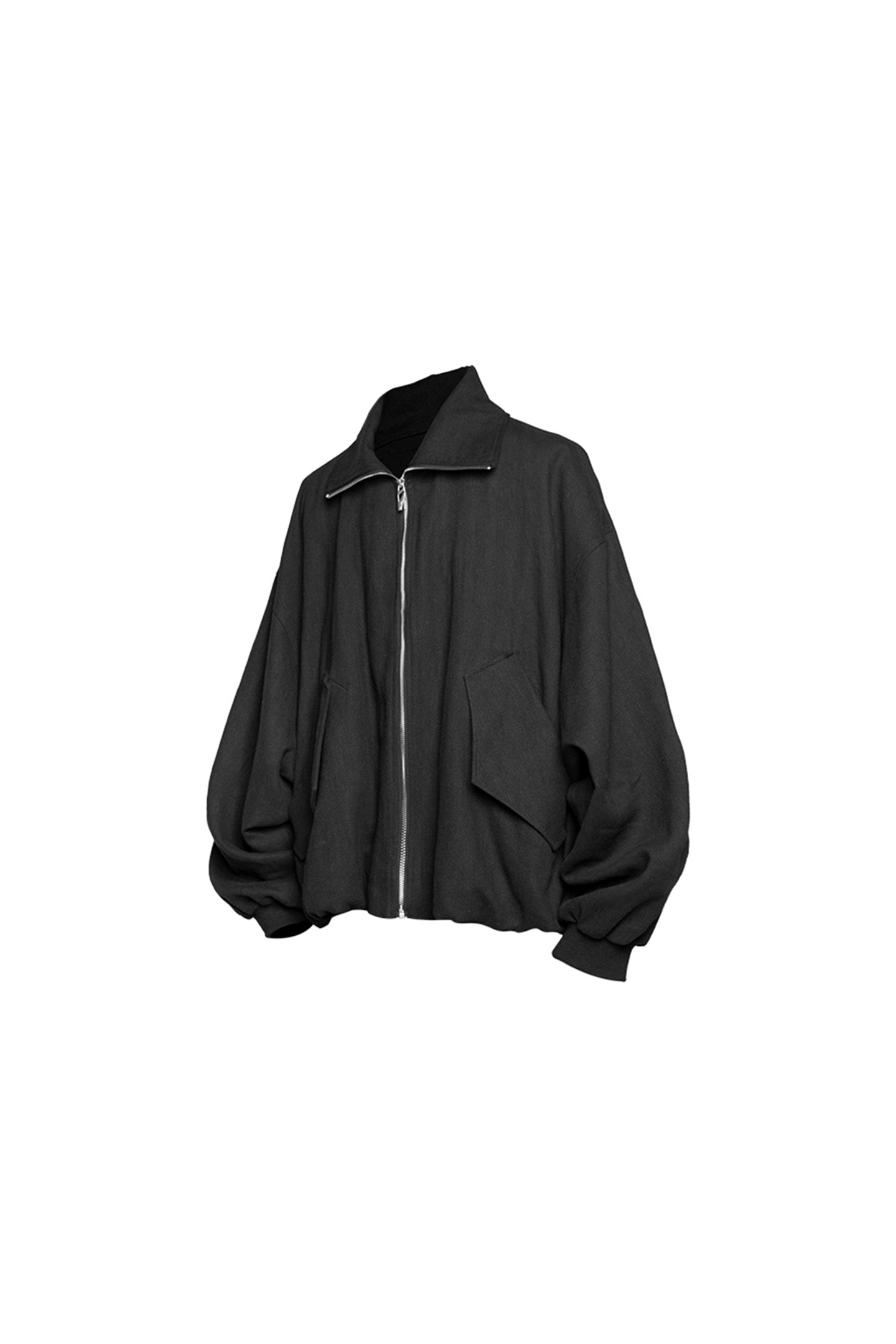 Scimitar Pleated Multi-Pocket Short Zip-Up Jacket