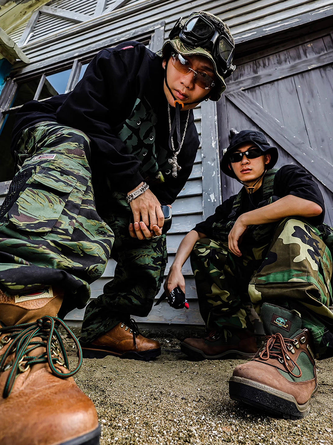 ACUSA | Ultra Baggy Tiger Camo Cotton Workwear Pants - PSYLOS 1, ACUSA | Ultra Baggy Tiger Camo Cotton Workwear Pants, Cargo Pants, ACUSA, PSYLOS 1