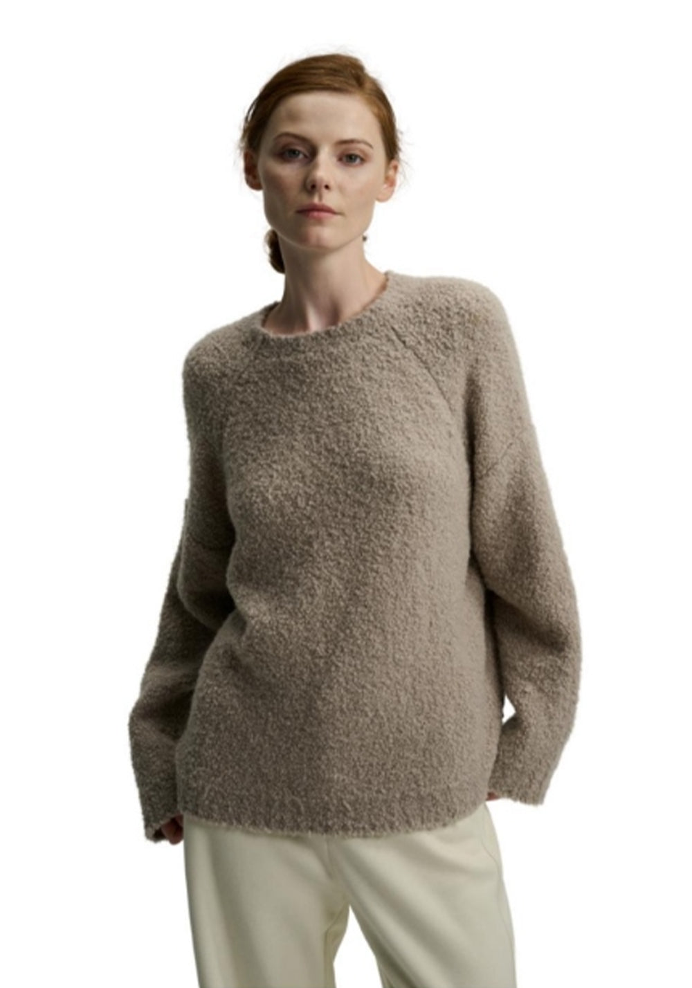 Camel Hair Blended Round Neck Sweater