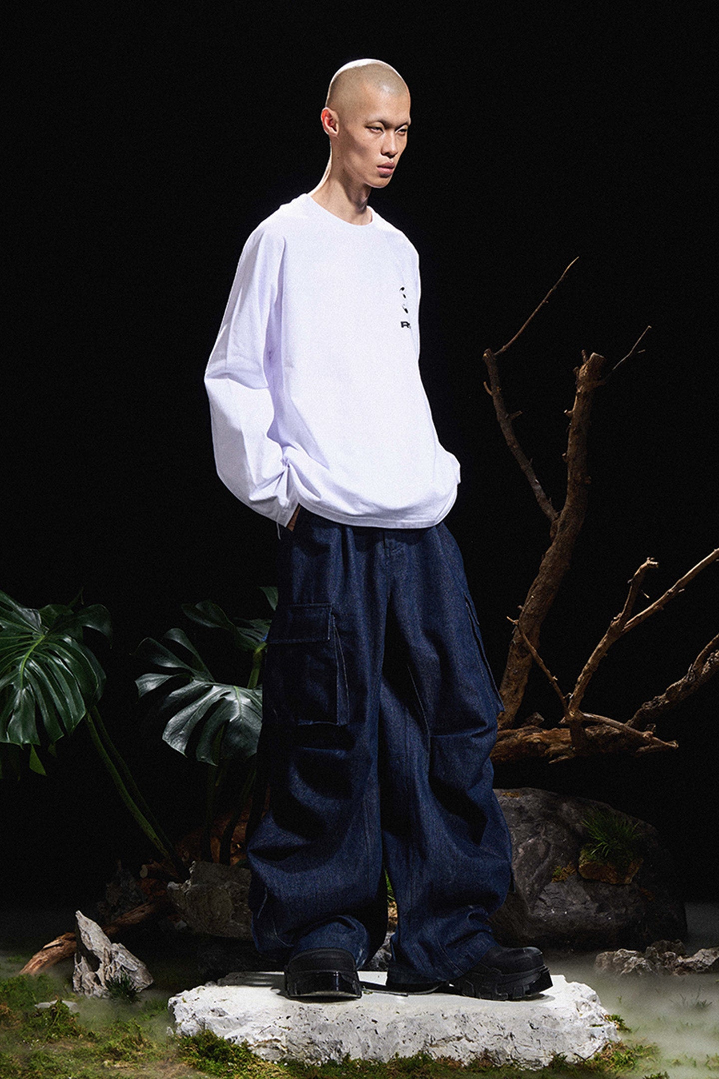 RELABEL丨Two-tone Print Sstructured Long Sleeve T-shirt - PSYLOS 1, RELABEL丨Two-tone Print Sstructured Long Sleeve T-shirt, T-Shirt, RELABEL, PSYLOS 1