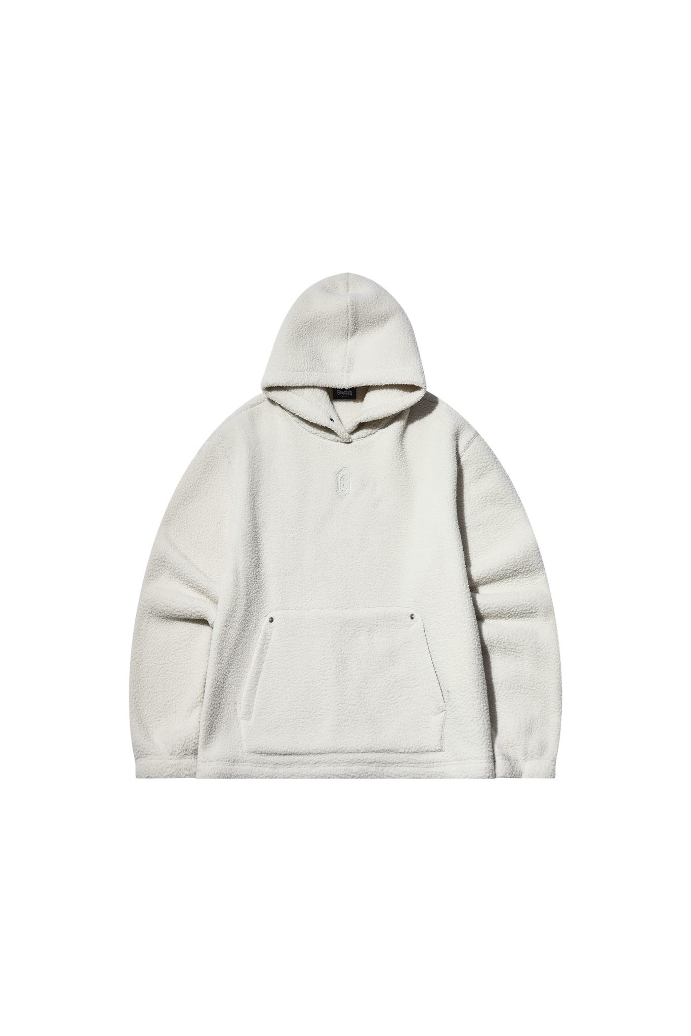 Metal Logo Faux Lambswool Hoodie