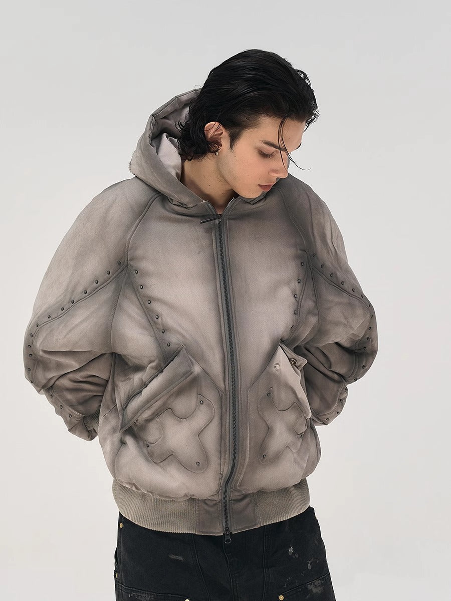 GLACIERBOY丨RAP STAR SERIES Studded Pearl Water-Washed Jacket - PSYLOS 1, GLACIERBOY丨RAP STAR SERIES Studded Pearl Water-Washed Jacket, Down Jacket, GLACIERBOY•JAPAN, PSYLOS 1