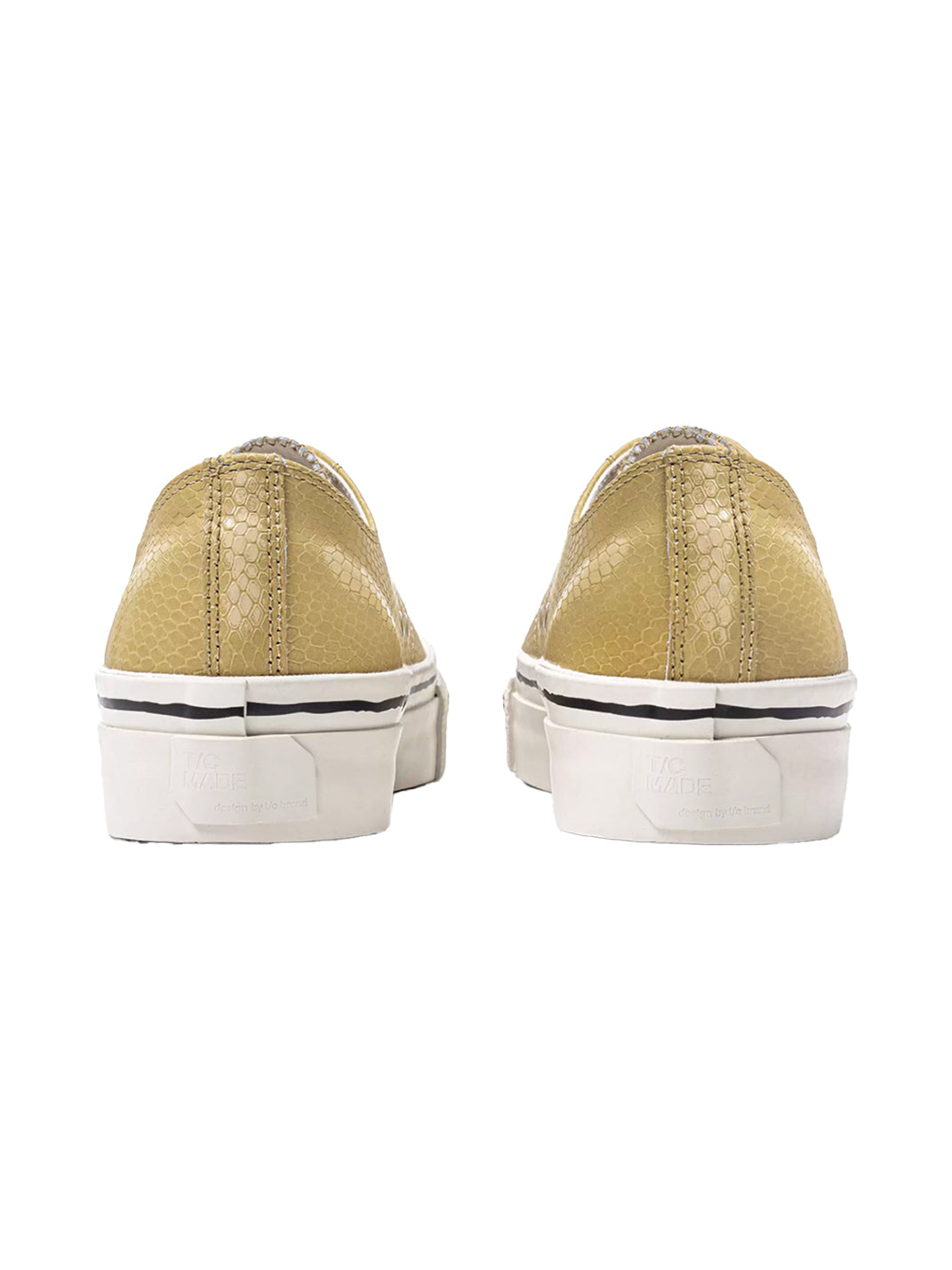 T/C MADE│030 Snake-Pattern Cowhide Low-Top Smiley Canvas Sneakers-Yellow - PSYLOS 1, T/C MADE│030 Snake-Pattern Cowhide Low-Top Smiley Canvas Sneakers-Yellow, Canvas Sneakers, T/C MADE, PSYLOS 1