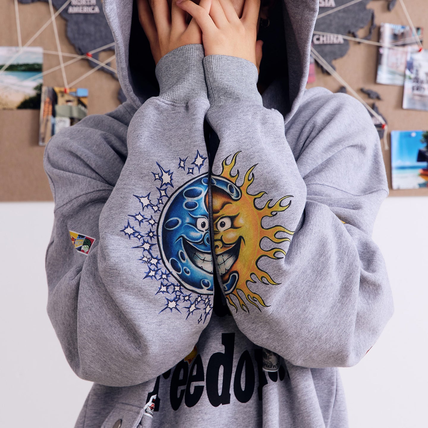 BURNIN* Realistic Sticker Slogan Hoodie - PSYLOS 1, BURNIN* Realistic Sticker Slogan Hoodie, Hoodie, Burnin, PSYLOS 1