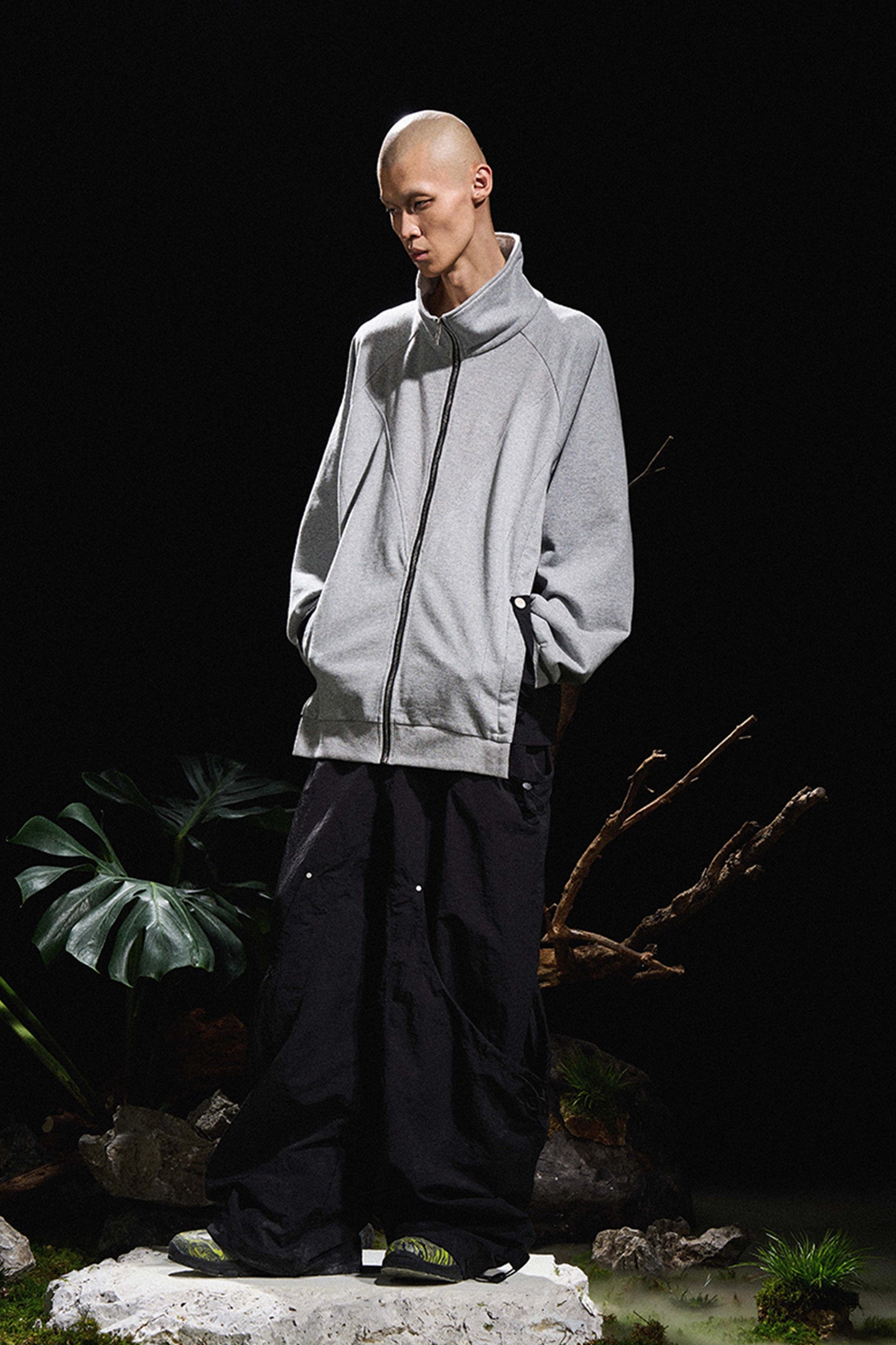 RELABEL丨Nylon Deconstructed Collar Sweatshirt - PSYLOS 1, RELABEL丨Nylon Deconstructed Collar Sweatshirt, Sweatshirts, RELABEL, PSYLOS 1