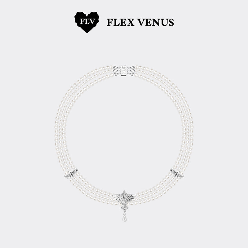 FLV Iris Tear-Drop Collarbone Necklace