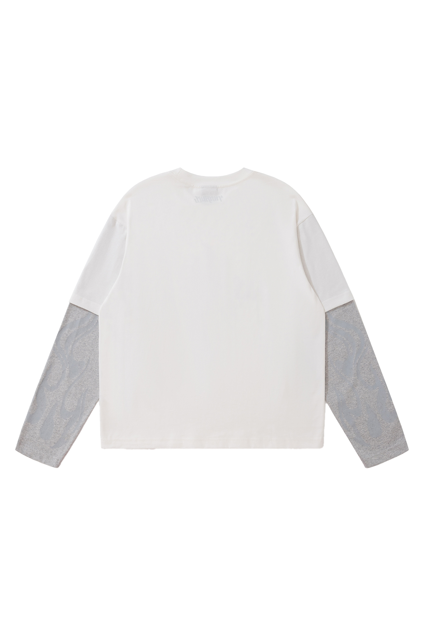 BURNIN* “97’series” worn fire pattern fake two-piece T-shirt - PSYLOS 1, BURNIN* “97’series” worn fire pattern fake two-piece T-shirt, T-Shirt, Burnin, PSYLOS 1