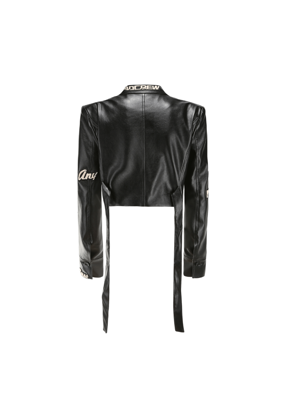 Logo Short Motorcycle Leather Jacket - PSYLOS 1, Logo Short Motorcycle Leather Jacket, Jacket, 40 CREW, PSYLOS 1