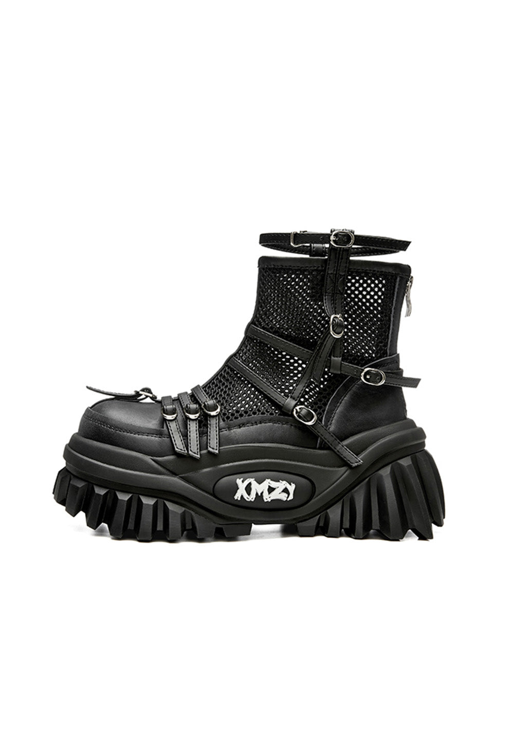 XMZY | Lace Mesh Combat Boots-Black - PSYLOS 1, XMZY | Lace Mesh Combat Boots-Black, Boots, XMZY•JAPAN, PSYLOS 1