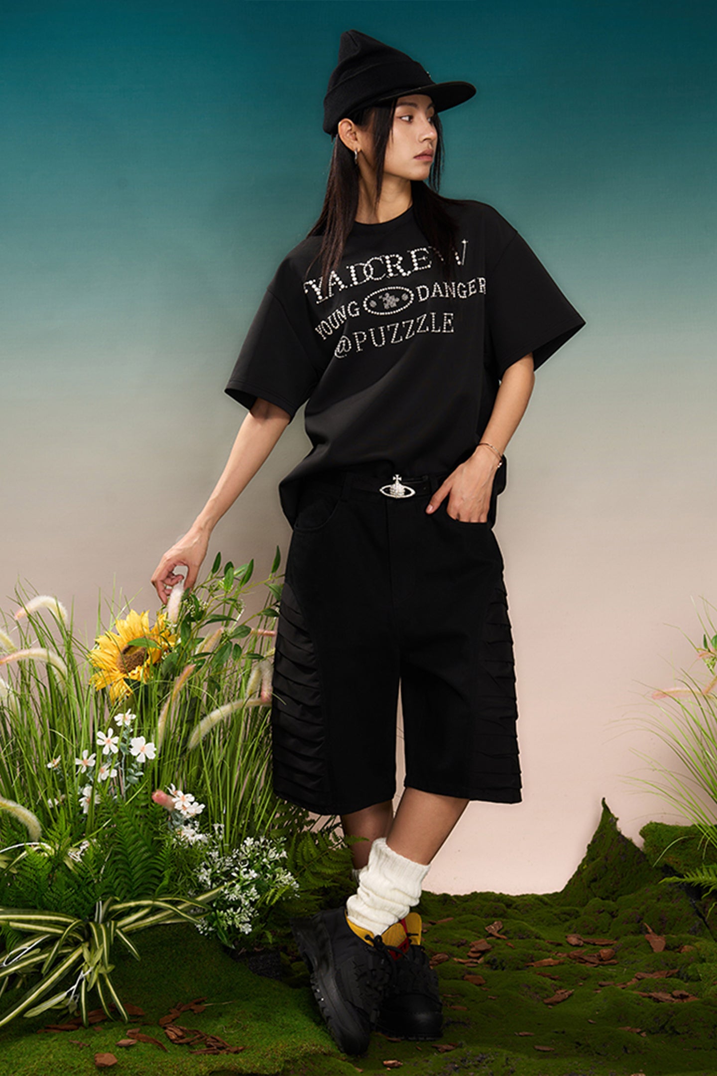 YADcrew | Pearl Typography Short-Sleeved T-shirt - PSYLOS 1, YADcrew | Pearl Typography Short-Sleeved T-shirt, T-Shirt, YADcrew•JAPAN, PSYLOS 1