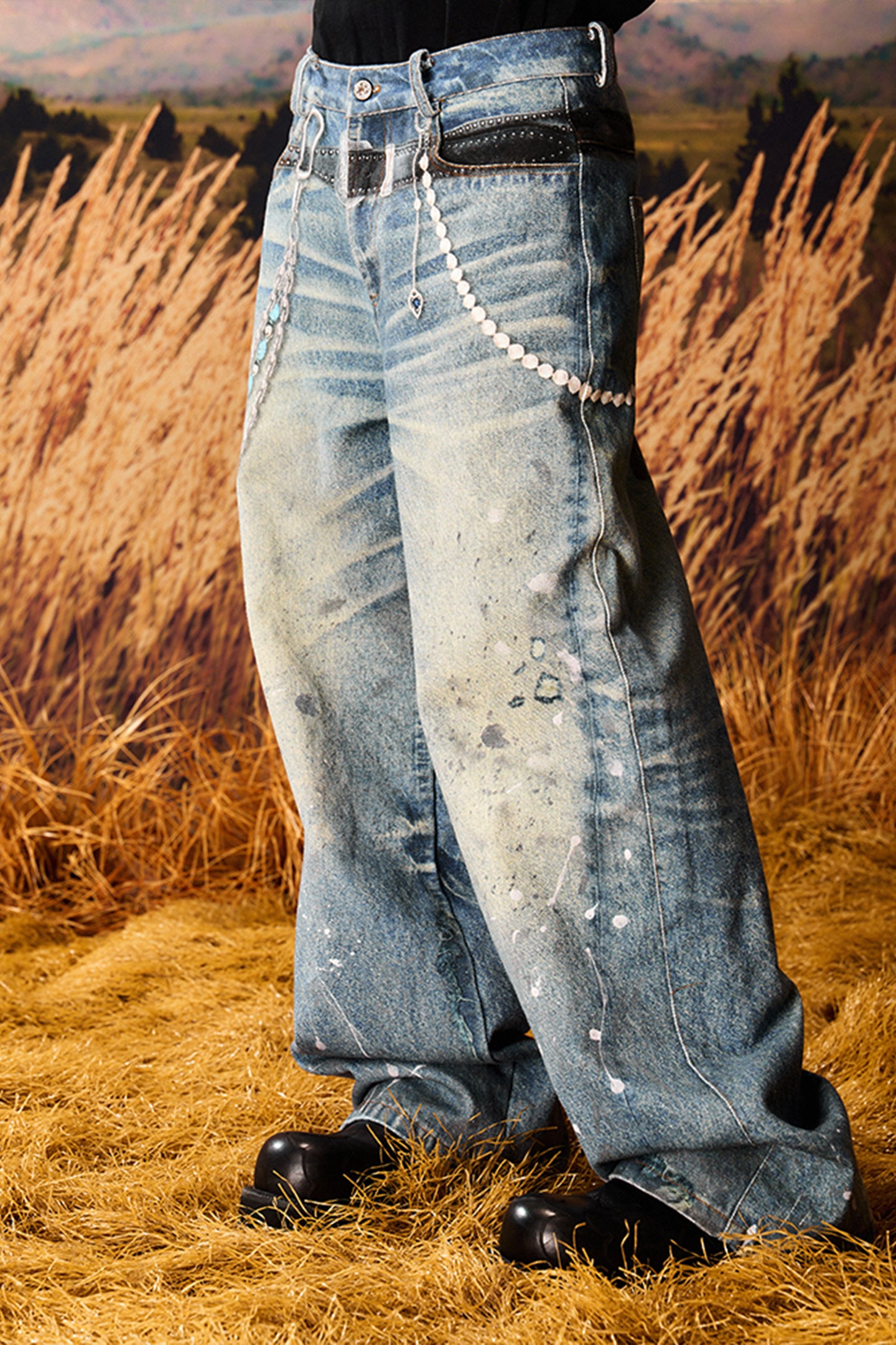 3D Printed Street Vintage Jeans