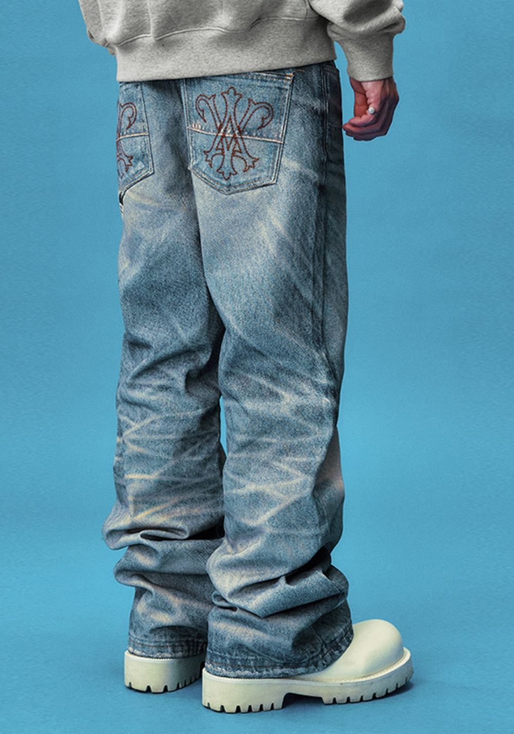 YADcrew丨YADcrew Pendant-Print Jeans - PSYLOS 1, YADcrew丨YADcrew Pendant-Print Jeans, Jeans, YADcrew, PSYLOS 1