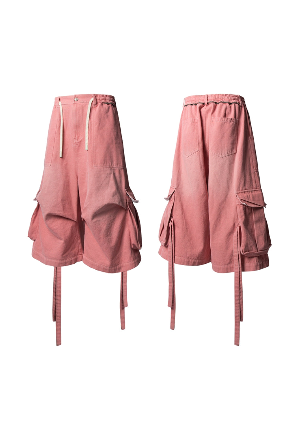 RELABEL丨Adjustable Tie-Waist Washed Pink Denim Shorts - PSYLOS 1, RELABEL丨Adjustable Tie-Waist Washed Pink Denim Shorts, Shorts, RELABEL, PSYLOS 1