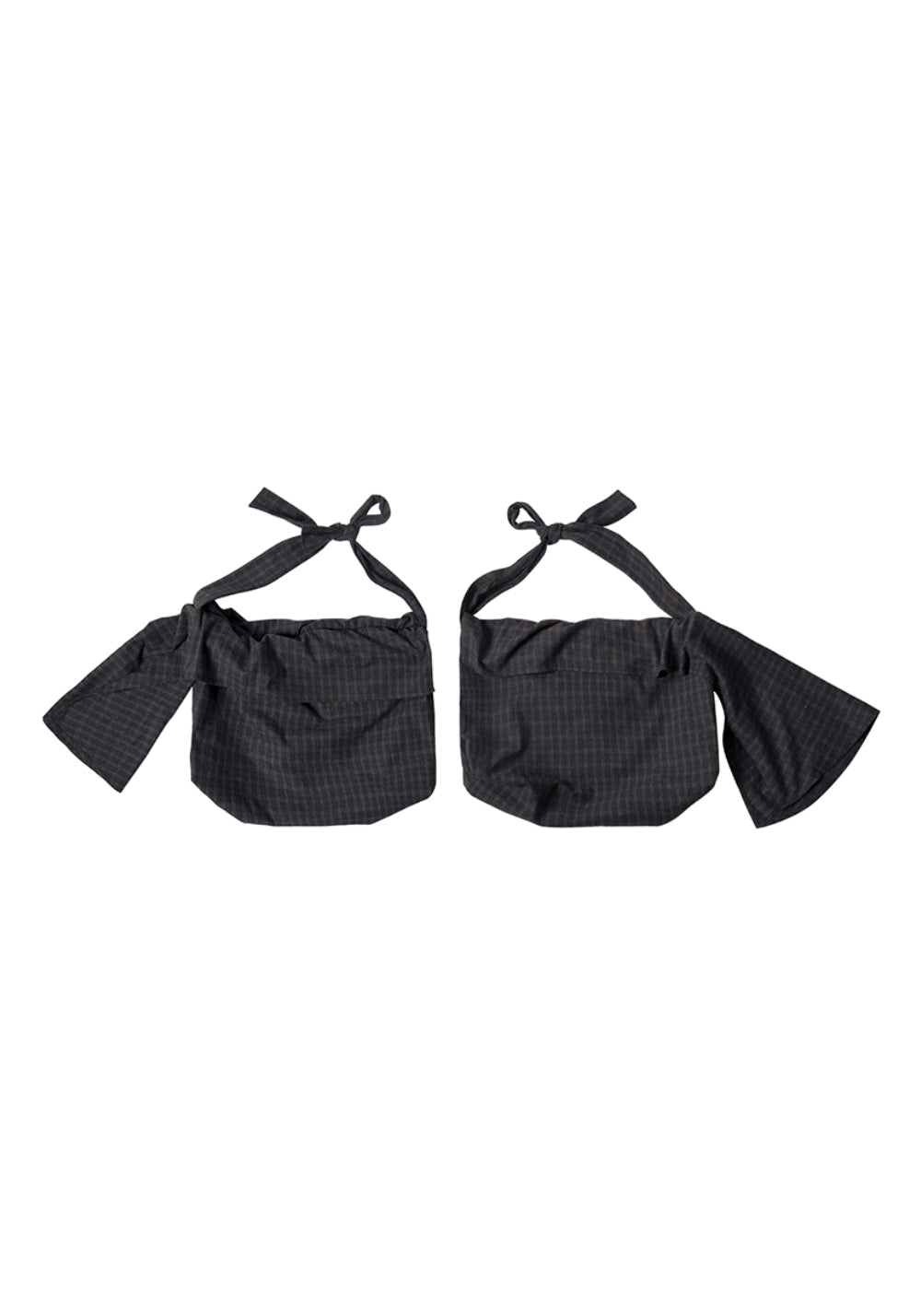 RELABEL丨Blue Plaid Wool Multi-Pocket Drawstring Bag - PSYLOS 1, RELABEL丨Blue Plaid Wool Multi-Pocket Drawstring Bag, T-Shirt, RELABEL, PSYLOS 1