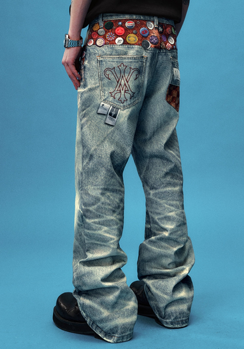 YADcrew丨YADcrew Bottlecap Badge Pants - PSYLOS 1, YADcrew丨YADcrew Bottlecap Badge Pants, Pants, YADcrew, PSYLOS 1