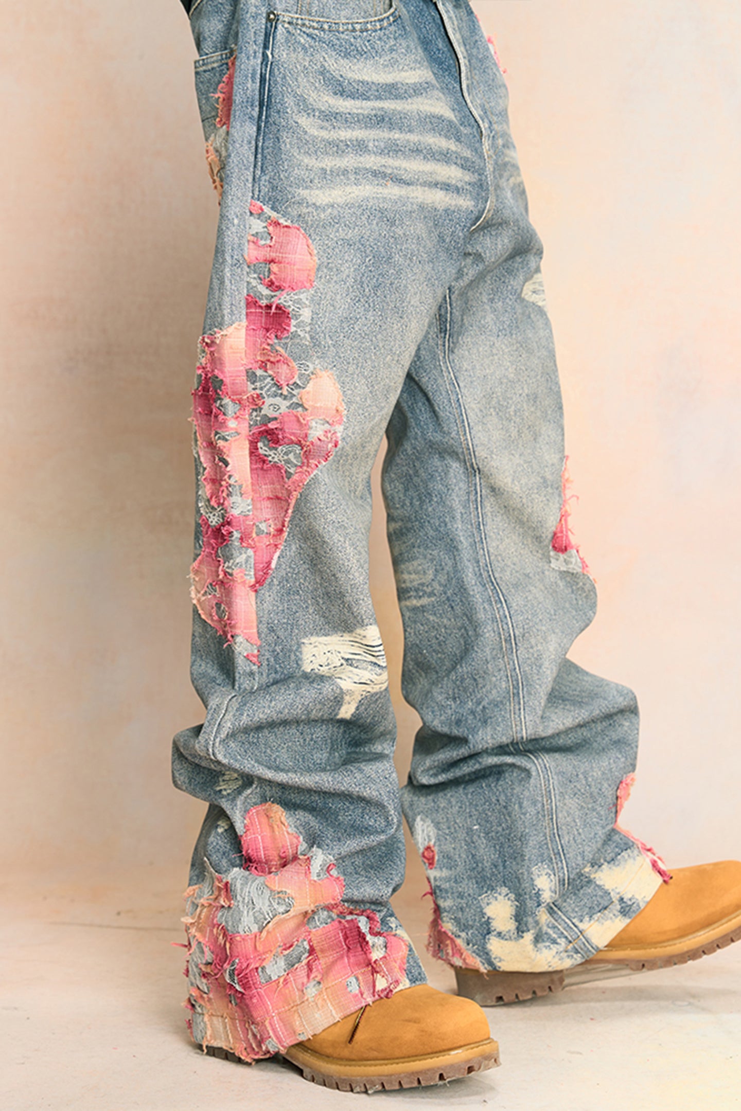 Sunset Cloud Lace Print Jeans