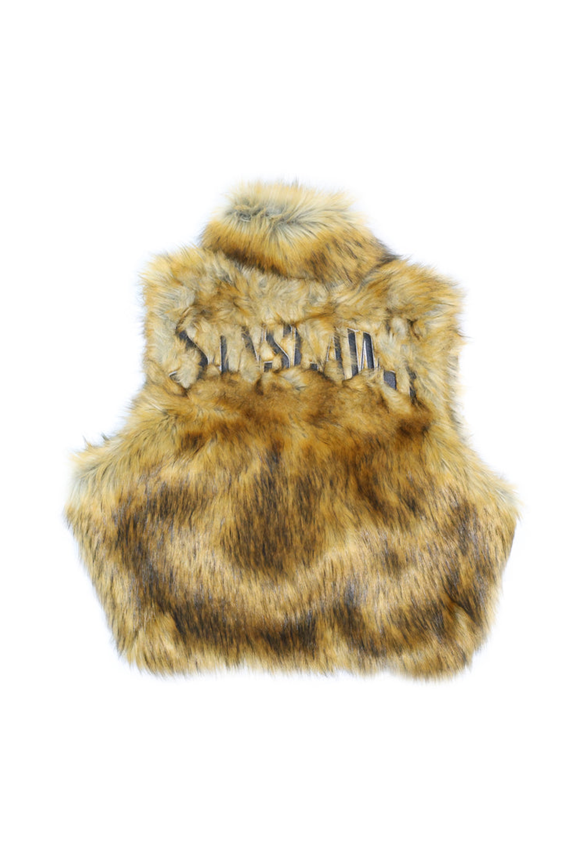 Faux Fur Leather Appliqué Vest