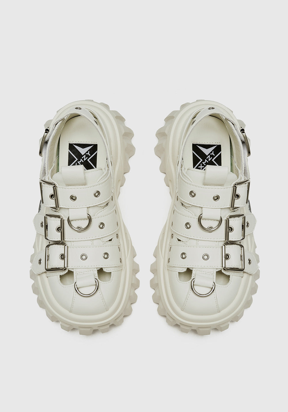 XMZY | Metallic Punk Platform Sandals-White - PSYLOS 1, XMZY | Metallic Punk Platform Sandals-White, Sandals, XMZY•JAPAN, PSYLOS 1